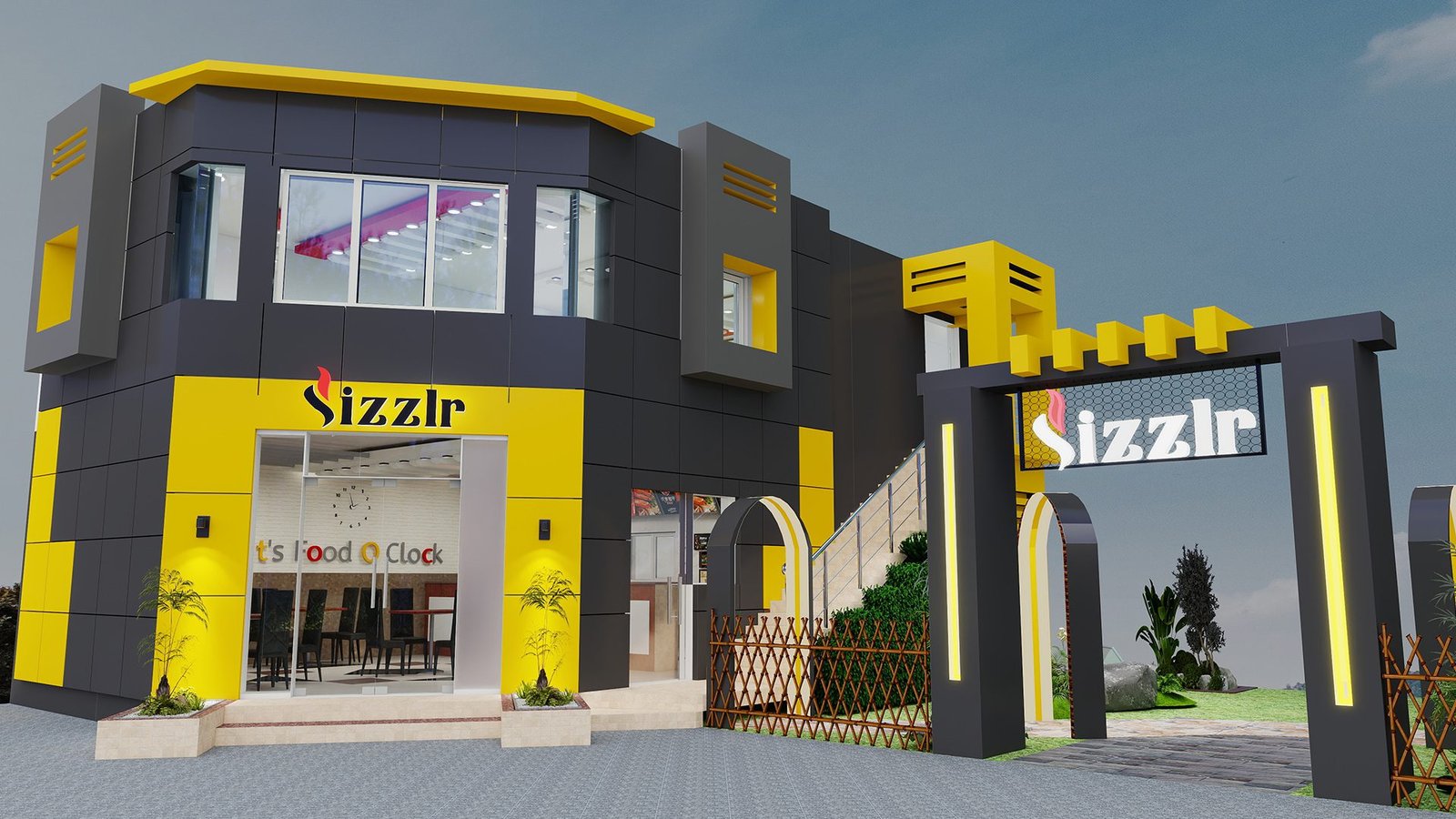 Brand Velocity. Bold architectural identity designed for high-impact franchise visibility.